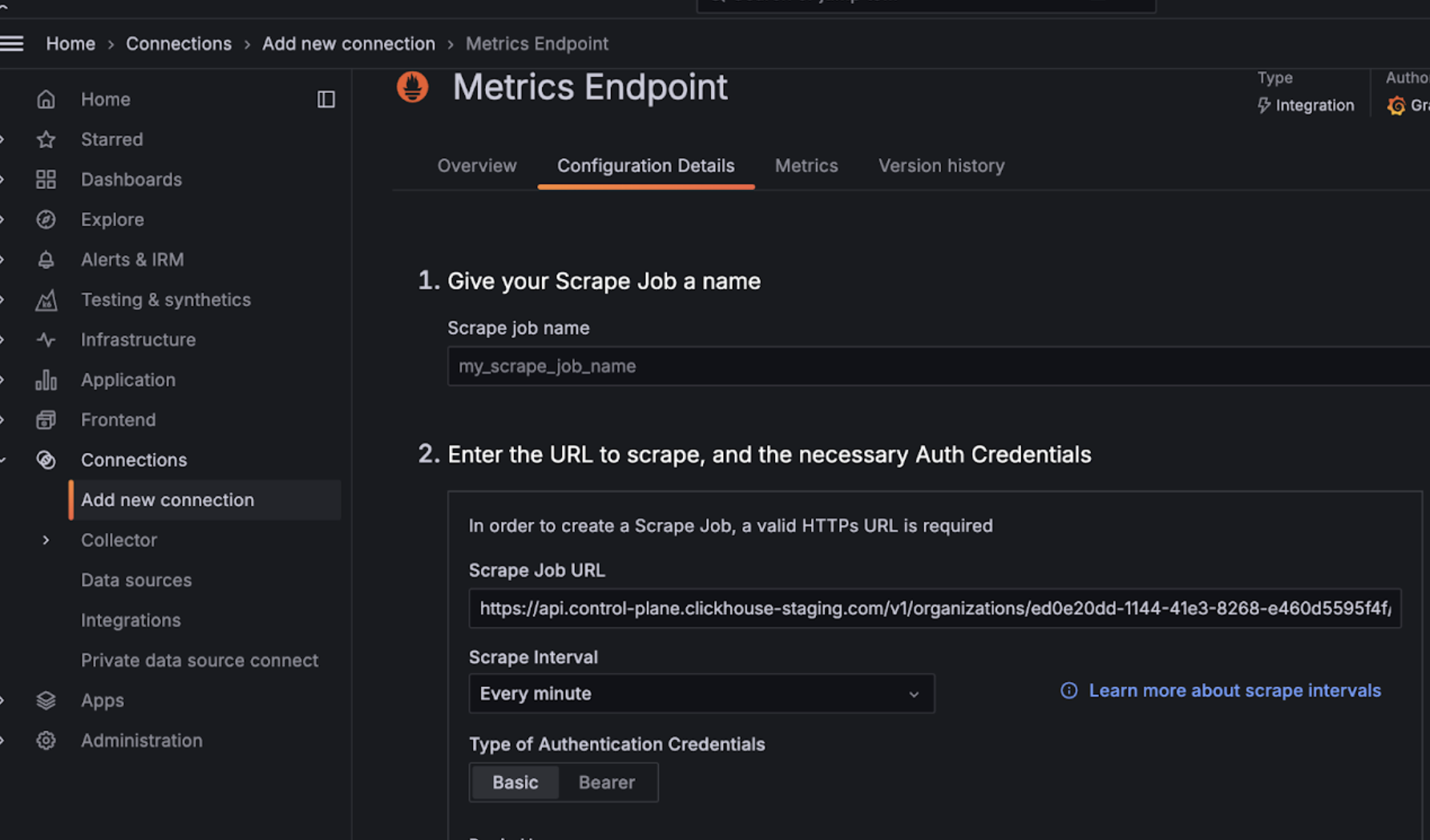 Grafana Metrics Endpoint 구성