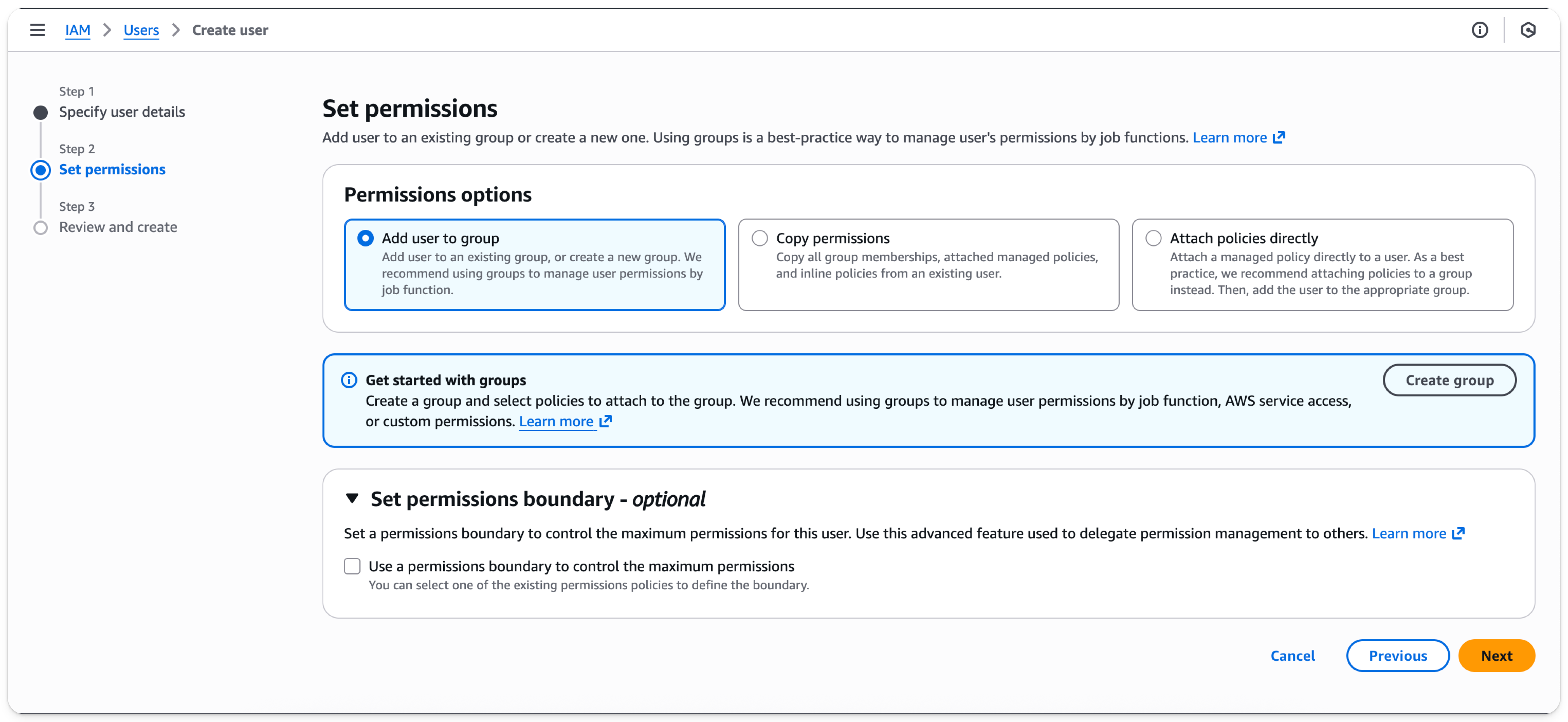 AWS IAM 관리 콘솔 - 새 사용자 추가